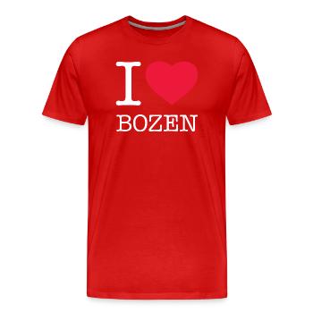 I LOVE BOZEN - Männer Premium Bio T-Shirt - Rot - Vorne - Damien (186cm)