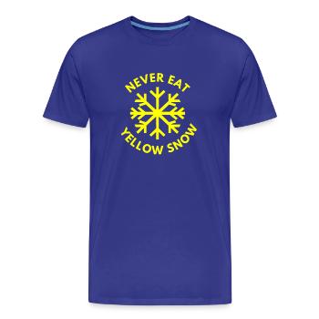 Ne mangez jamais de neige jaune - T-shirt bio Premium Homme - bleu roi - Devant - Damien (186cm)