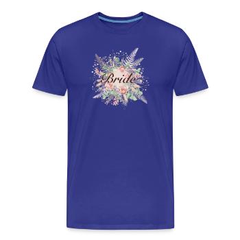 Brautstrauss in zarten Farbtönen mit Schriftzug - Männer Premium Bio T-Shirt - Königsblau - Vorne - Damien (186cm)
