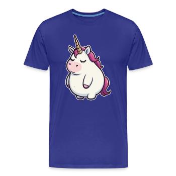 Witziges Einhorn - Männer Premium Bio T-Shirt - Königsblau - Vorne - Damien (186cm)