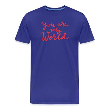 Tu es mon monde - T-shirt bio Premium Homme - bleu roi - Devant - Damien (186cm)