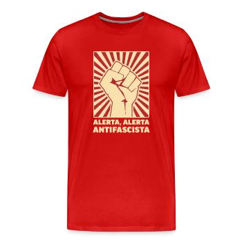 Alerta Alerta Antifascista AFA Antifa 161 - Men's Premium Organic T-Shirt - red - Front - Damien (186cm)