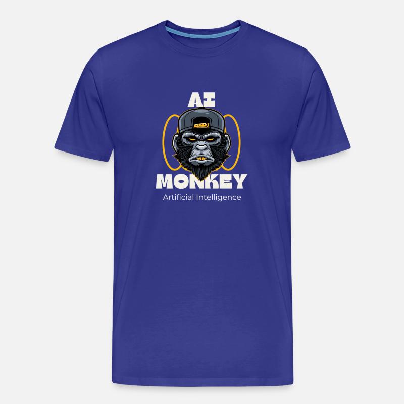 Kunstvolle Affe mit KI-Thema - Männer Premium Bio T-Shirt - Königsblau
