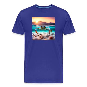 Crabe sous l'eau - T-shirt bio Premium Homme - bleu roi - Devant - Damien (186cm)
