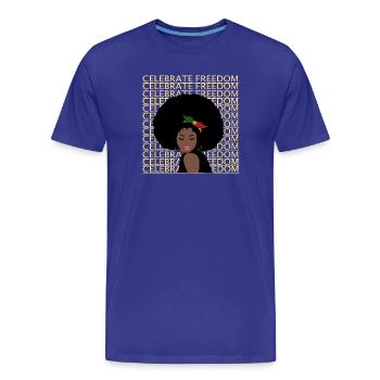 Juneteenth Freiheitstag - Männer Premium Bio T-Shirt - Königsblau - Vorne - Damien (186cm)