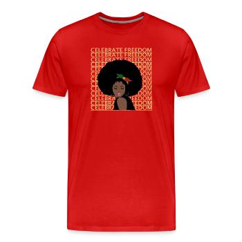 Journée de la liberté Juneteenth - T-shirt bio Premium Homme - rouge - Devant - Damien (186cm)