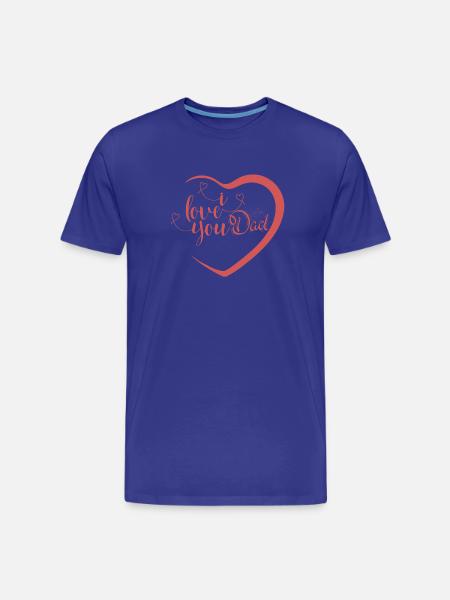 Herzdesign mit Liebesbotschaft für Väter - Männer Premium Bio T-Shirt - Königsblau