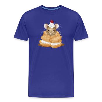 Souris avec glaçage au milieu des choux à la crème - T-shirt bio Premium Homme - bleu roi - Devant - Damien (186cm)
