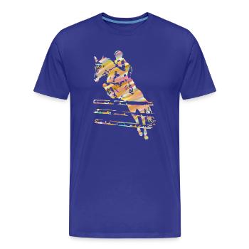 Reiter Springreiten - Männer Premium Bio T-Shirt - Königsblau - Vorne - Damien (186cm)