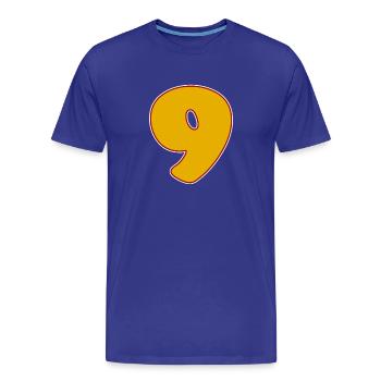 9 - Neun - Männer Premium Bio T-Shirt - Königsblau - Vorne - Damien (186cm)