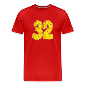 32 ans Lustig Käse - T-shirt bio Premium Homme - rouge - Devant - Damien (186cm)