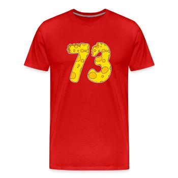 73 ans de Lustig Käse - T-shirt bio Premium Homme - rouge - Devant - Damien (186cm)