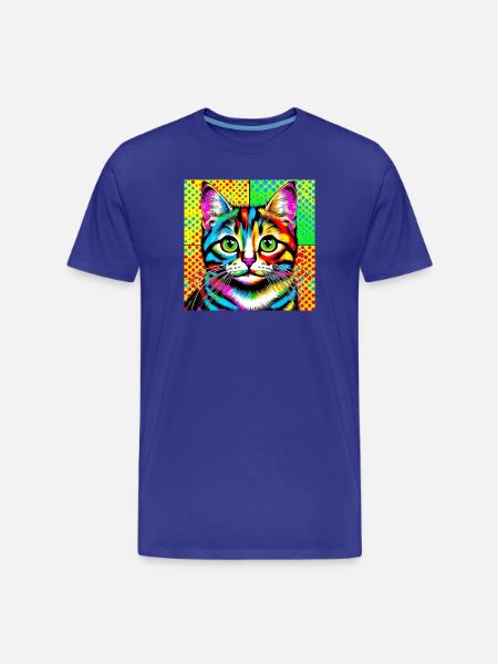 Cat Pop Art - Men's Premium Organic T-Shirt - royal blue