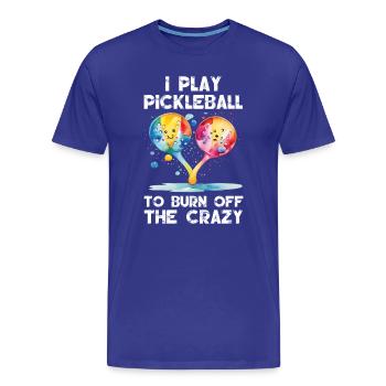 Je joue au pickleball pour brûler les fous - T-shirt bio Premium Homme - bleu roi - Devant - Damien (186cm)