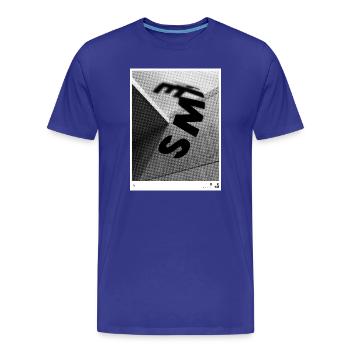 Schwarzweiß Perspektive Typografie - Männer Premium Bio T-Shirt - Königsblau - Vorne - Damien (186cm)