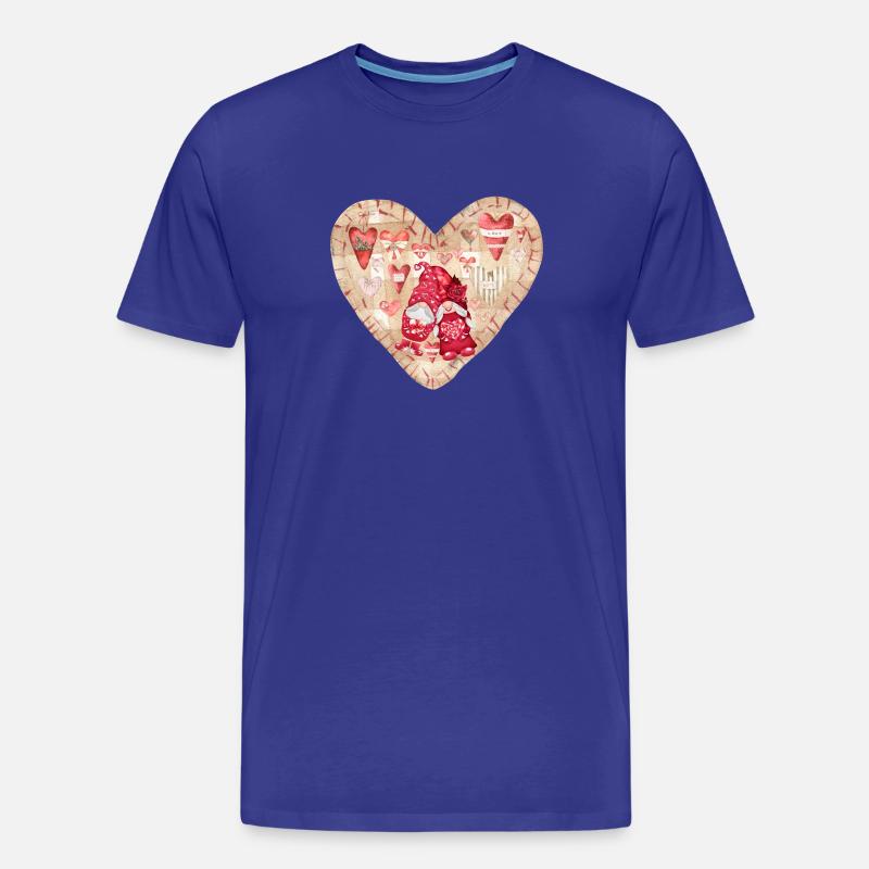 Verliebte Gartenzwerge Herz Design - Männer Premium Bio T-Shirt - Königsblau