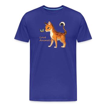 Tierliebe - Männer Premium Bio T-Shirt - Königsblau - Vorne - Damien (186cm)