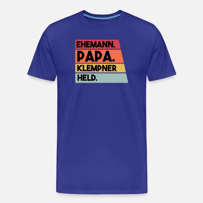 Ehemann Papa Klempner Held - Männer Premium Bio T-Shirt - Königsblau