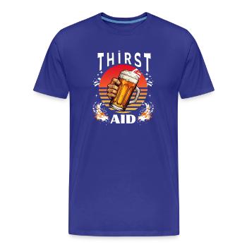 Thirst Aid - Chemise à boire - T-shirt bio Premium Homme - bleu roi - Devant - Damien (186cm)