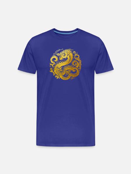 Chinesisches Drachen-Tattoo - Männer Premium Bio T-Shirt - Königsblau