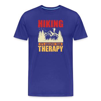 La randonnée coûte moins cher que la thérapie - T-shirt bio Premium Homme - bleu roi - Devant - Damien (186cm)