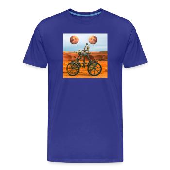 Rover marttien avec deux lunes - T-shirt bio Premium Homme - bleu roi - Devant - Damien (186cm)