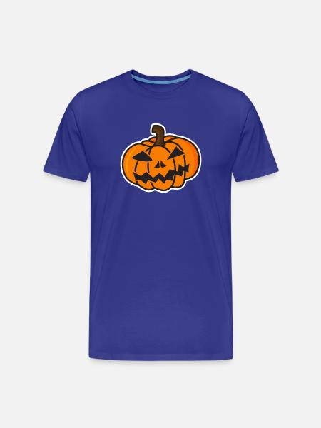 Funny Halloween Pumpkin Mock-up - Men's Premium Organic T-Shirt - royal blue