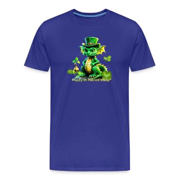 Süßer St. Patrick's Day Drache mit Klee. - Männer Premium Bio T-Shirt - Königsblau - Vorne - Damien (186cm)