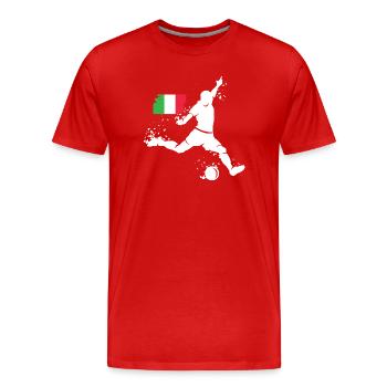 Équipe d’Italie de football Joueur Blast - T-shirt bio Premium Homme - rouge - Devant - Damien (186cm)