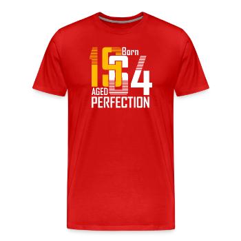 Geboren 1954 Gealterte Perfektion - Männer Premium Bio T-Shirt - Rot - Vorne - Damien (186cm)