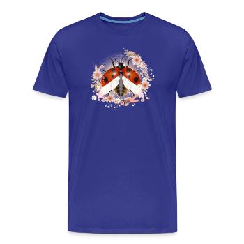 coccinelle rayonnante enchanteresse avec des fleurs - T-shirt bio Premium Homme - bleu roi - Devant - Damien (186cm)