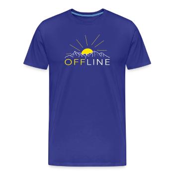 Offline Mountains Hiking Trekking Sports Mountaineering - Men's Premium Organic T-Shirt - royal blue - Front - Damien (186cm)