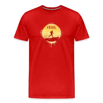 Trail Running - Männer Premium Bio T-Shirt - Rot - Vorne - Damien (186cm)