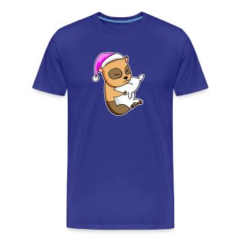 Guinea Pig Tired Sleeping Sleeping Girl - Men's Premium Organic T-Shirt - royal blue - Front - Damien (186cm)