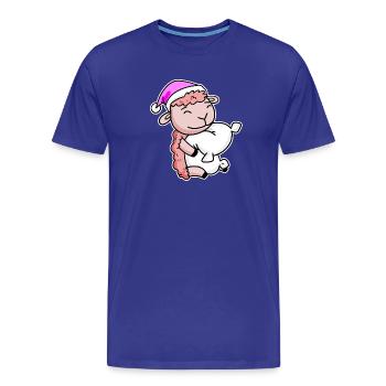 Sheep Tired Sleeping Sleeping Girl - Men's Premium Organic T-Shirt - royal blue - Front - Damien (186cm)