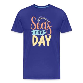 Seas The Day - Men's Premium Organic T-Shirt - royal blue - Front - Damien (186cm)