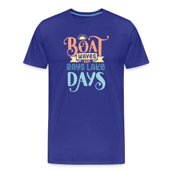 Boot Wellen Sonnenstrahlen See Tage - Männer Premium Bio T-Shirt - Königsblau - Vorne - Damien (186cm)