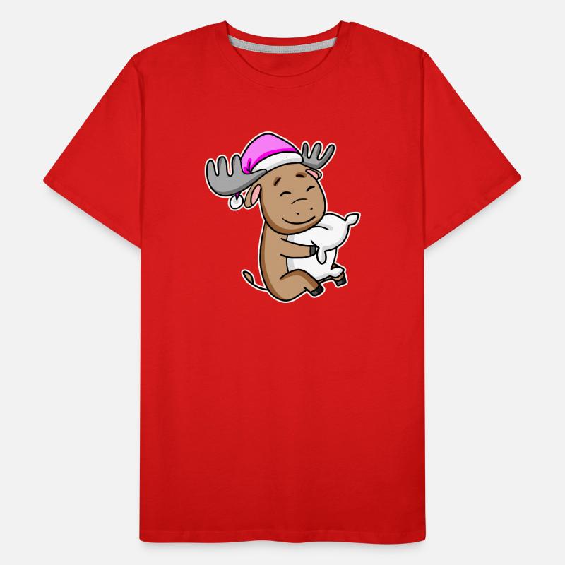 Elch Müde Ausschlafen Schlafen Mädchen Männer Premium Bio T-Shirt