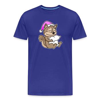 Squirrel Tired Sleeping Sleeping Girl - Men's Premium Organic T-Shirt - royal blue - Front - Damien (186cm)