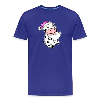 Cow Tired Sleeping Sleeping Girl - Men's Premium Organic T-Shirt - royal blue - Front - Damien (186cm)