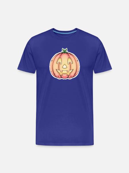Halloween Pumpkin Jack-o'-Lantern Design - Men's Premium Organic T-Shirt - royal blue