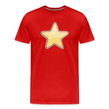 Goldener Stern Illustration für Bekleidung - Männer Premium Bio T-Shirt - Rot - Vorne - Damien (186cm)