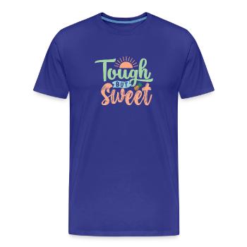 Dur et doux - T-shirt bio Premium Homme - bleu roi - Devant - Damien (186cm)