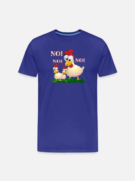 FUNNY CHICKEN COMIC - NO - Men's Premium Organic T-Shirt - royal blue