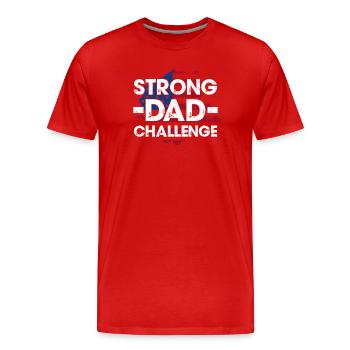 Strong Dad Challenge Tee - Men's Premium Organic T-Shirt - red - Front - Damien (186cm)