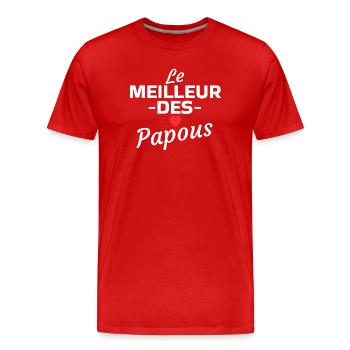 Design Graphique Le Meilleur des Papous - T-shirt bio Premium Homme - rouge - Devant - Damien (186cm)