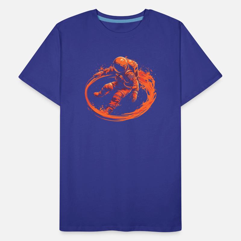 Astronaut surrounded by flames Men's Premium Organic T-Shirt