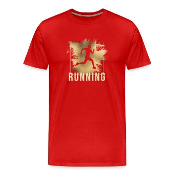 Running - Männer Premium Bio T-Shirt - Rot - Vorne - Damien (186cm)