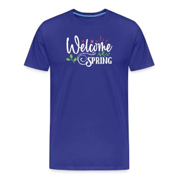 Bienvenue au printemps - T-shirt bio Premium Homme - bleu roi - Devant - Damien (186cm)