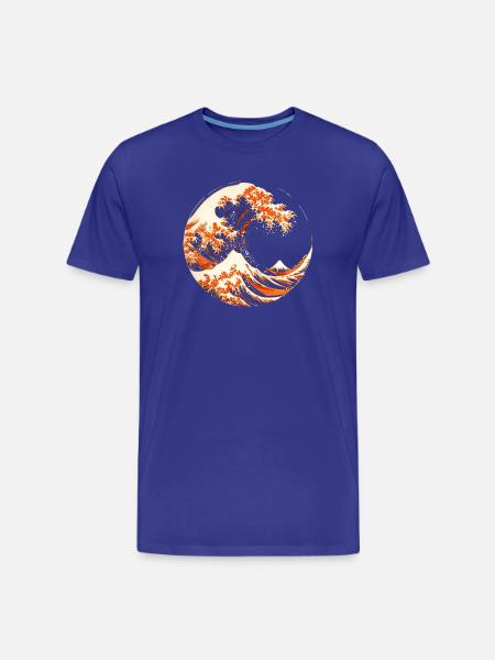 Stylized Hokusai Wave - Men's Premium Organic T-Shirt - royal blue